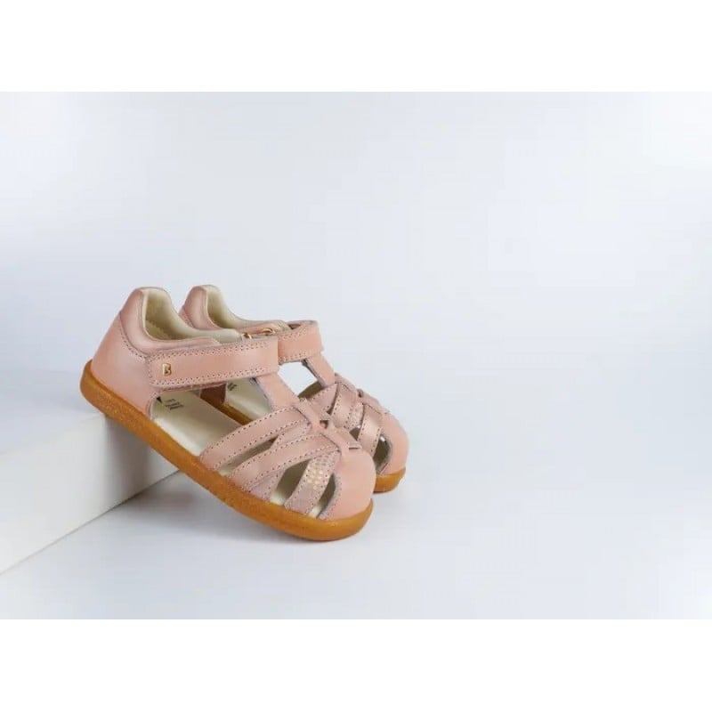 Bobux I Walk Cross Jump Sandals Dusk Pearl and Rose Gold